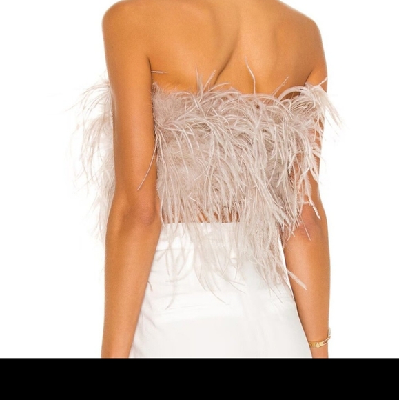 LaMarque Zaina Ostrich Feather Strapless Top - Picture 2 of 8